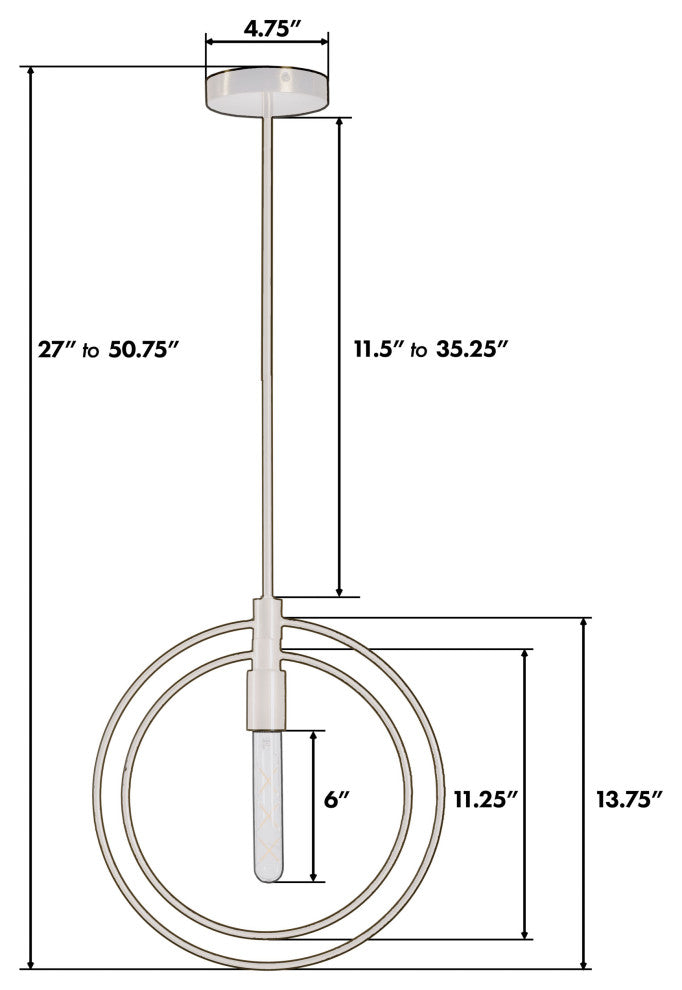 Nyla Single Light Brass Circular Pendant