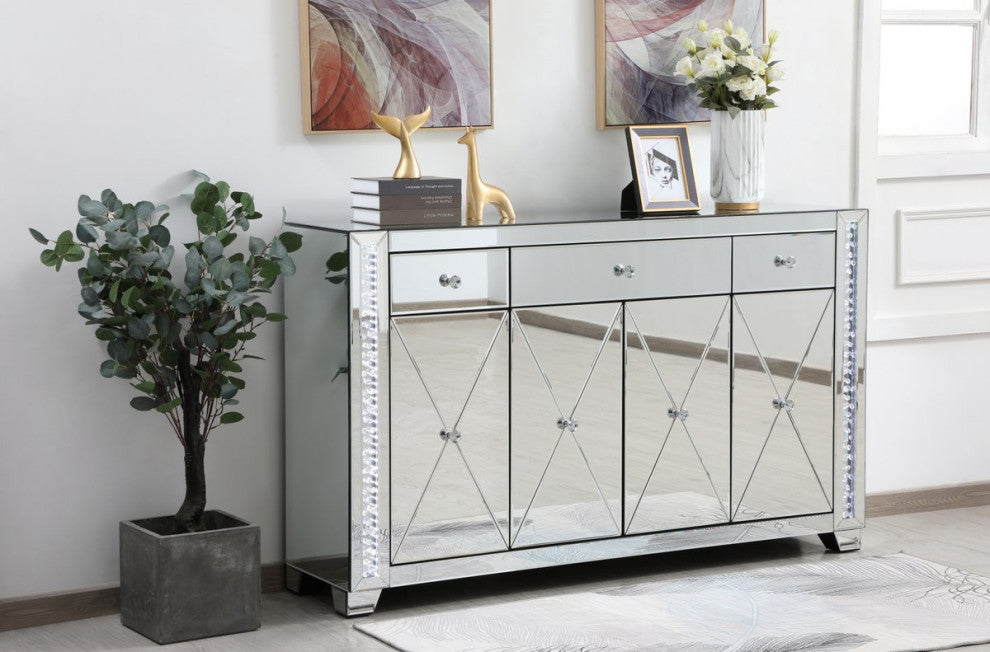 Elegant MF98057 Raiden 60" LED Mirrored Credenza