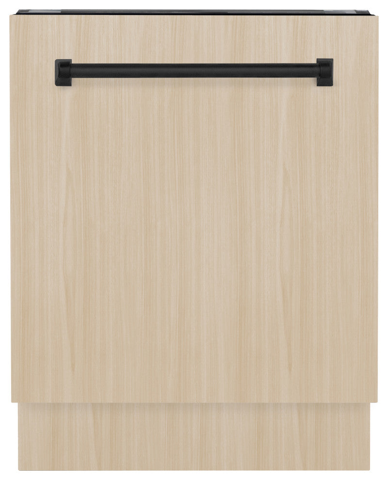 ZLINE Tallac 24" Panel Ready Dishwasher With a Matte Black Handle, DWVZ-24-MB