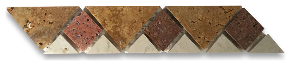 Marble Mosaic Border Listello Tile Chloe Gold 1.6x7.9 Polished Accent, 1 piece