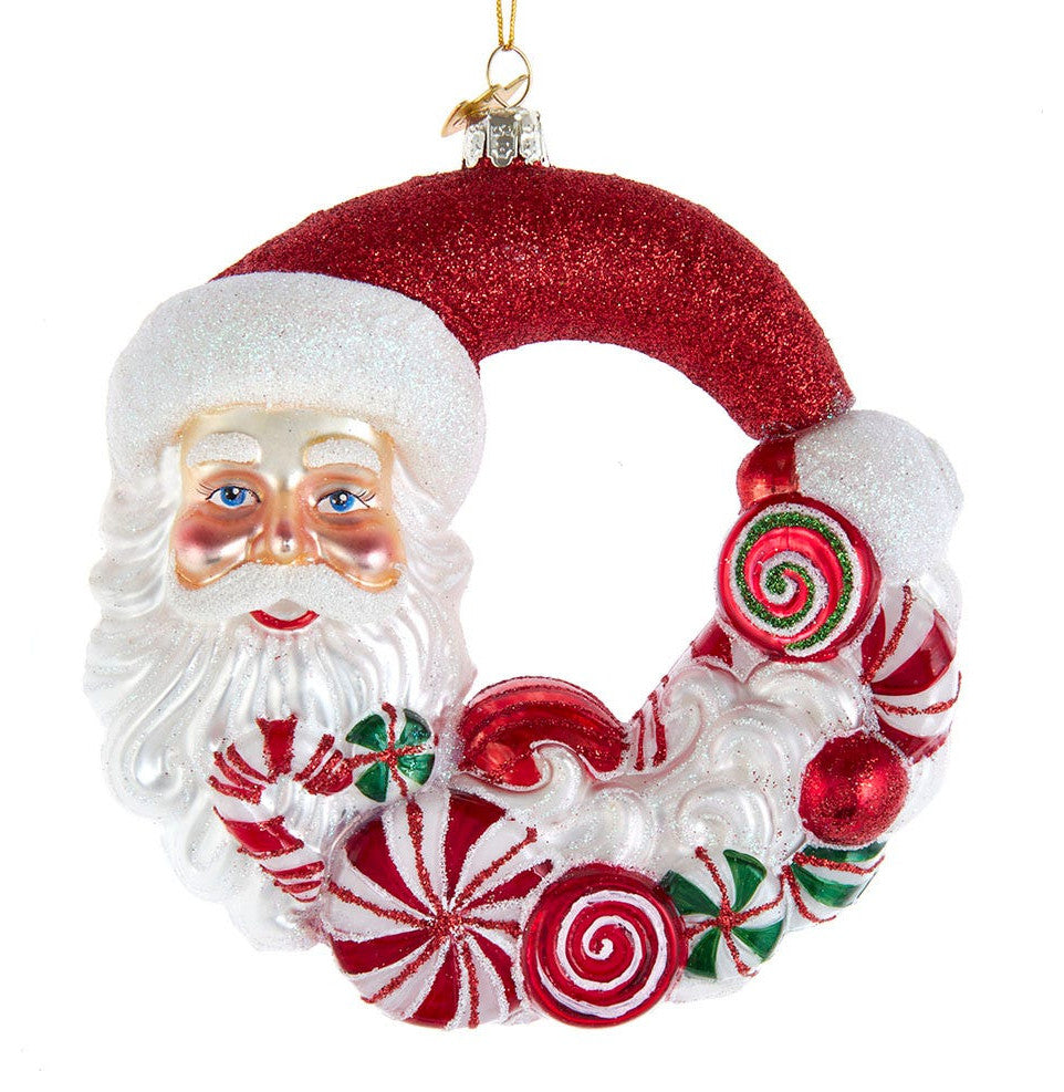 Kurt Adler 7" Bellisimo Santa Candy Wreath Ornament