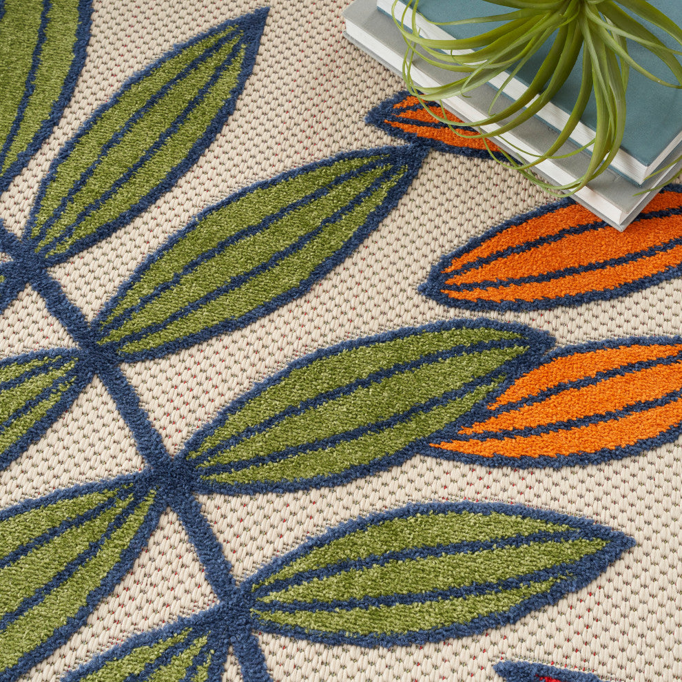Nourison Aloha 9' x 12' Multicolor Tropical Area Rug