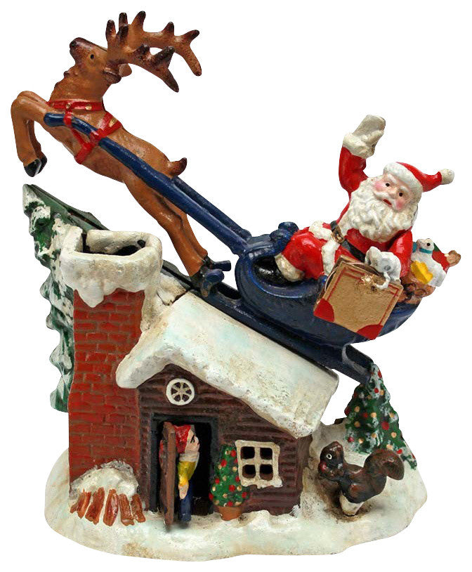 Santas Christmas Sleigh Iron Bank