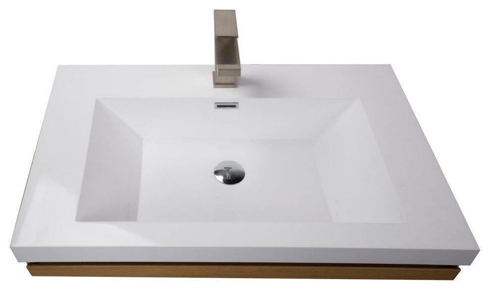 Edison 30" Single Bathroom Vanity Set, Walnut