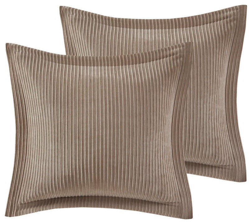 Madison Park Signature Grace Button Accent Taupe Duvet Cover Set w Insert, Queen