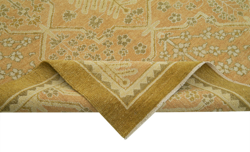 Rug N Carpet - Handwoven Oriental 9' 1" x 12' 0" Decorative Oushak Area Rug