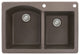 Aversa 33" silQ Granite Double Bowl Kitchen Sink with 2 Holes in Espresso