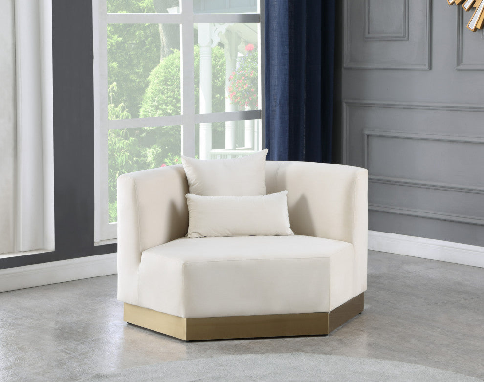 Marquis Velvet Upholstered Set, Cream, Chair