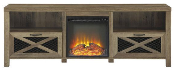 Abilene 70" Rustic Farmhouse Fireplace TV Stand - Rustic Oak