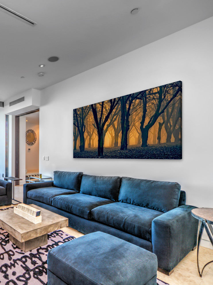 "Woods Aglow" Painting Print on Canvas