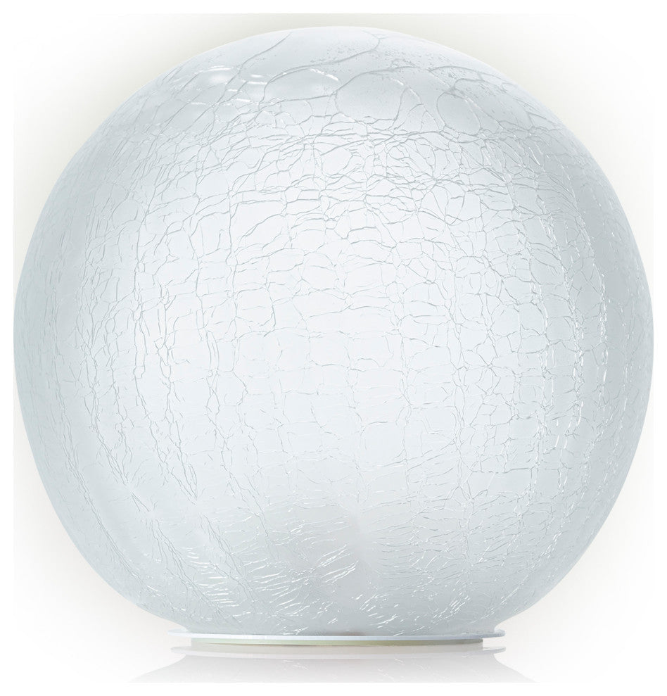Cream Textured Glass Gazing Globe with LED Lights
