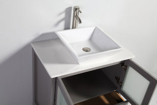 Vanity Art Vanity Set With Vessel Sink, Gray, 30", Standard Mirror