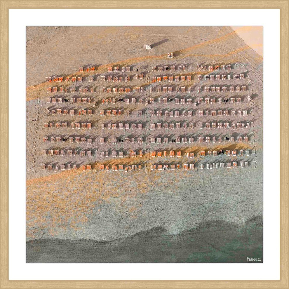 "Tidy Beach Chairs" Framed Painting Print, 12"x12"