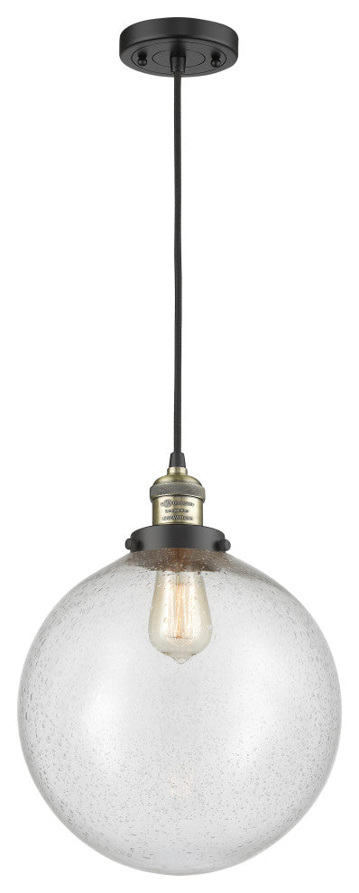 Beacon Mini Pendant, Black Antique Brass, Seedy