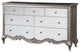 Benzara BM251274 Dresser With Mirror Front and Molded Trim, Antique Silver