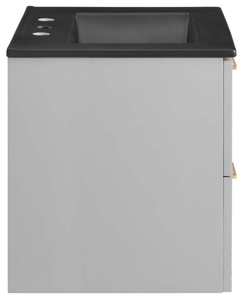 Daybreak 24" Bathroom Vanity, Light Gray Black