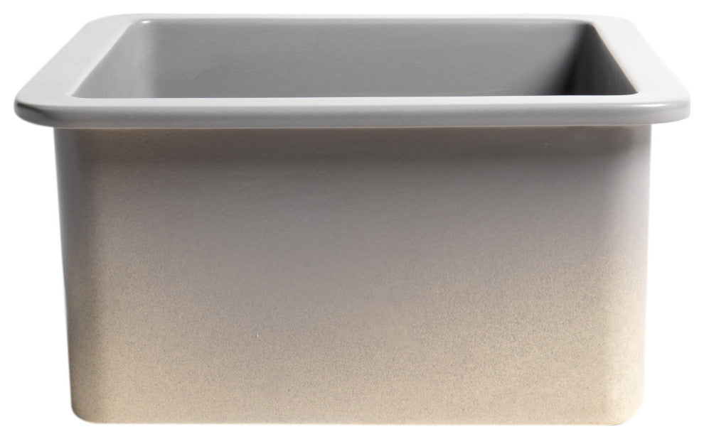 ALFI brand ABF1818S-GM Gray Matte Undermount / Drop In Fireclay Prep Sink