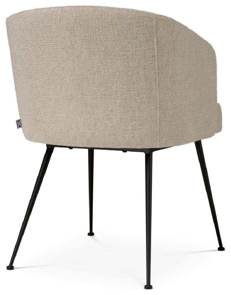 Fabric Upholstered Dining Armchair, Eichholtz Aiden, White