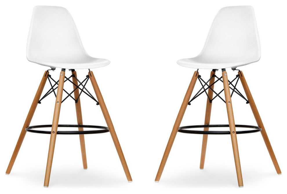 Pyramid Counter Stool, White, 2-Pack