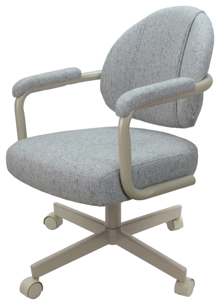 Set of 4, M-70 Swivel Tilt Dining Caster Chairs, Hemsath Slate on Beige Chairs