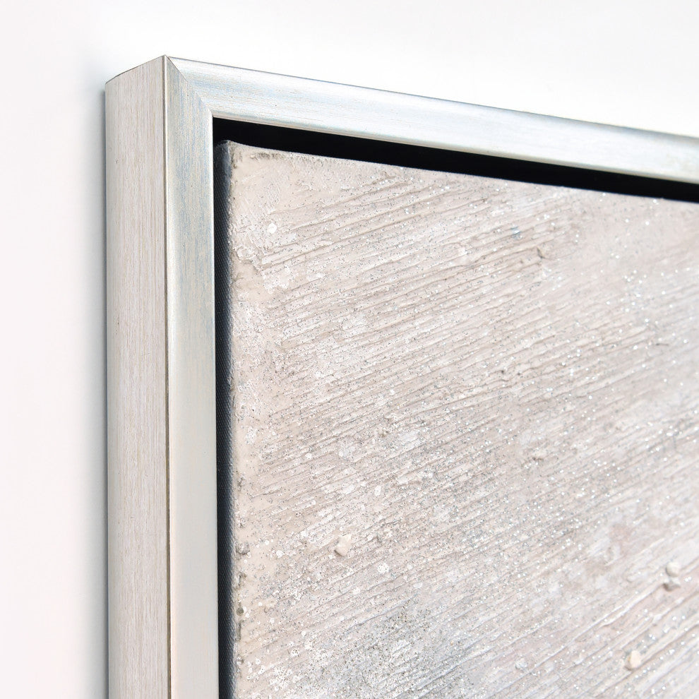 Silver Pellets Textured Metallic Hand Painted Canvas Wall Art, Mar-Cb9811-4832f