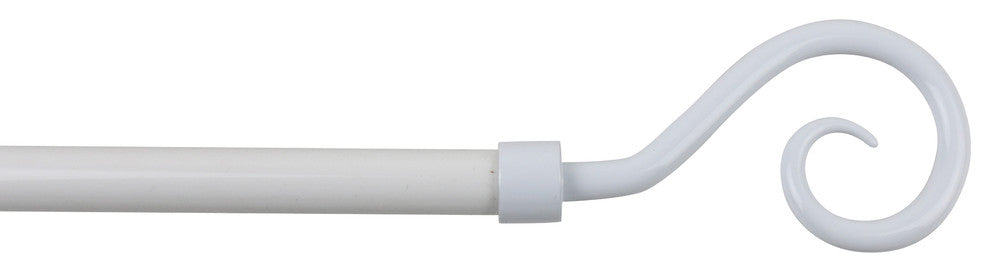 5/8" Diameter Domanda Curtain Rod, Glossy White, 28"-48"