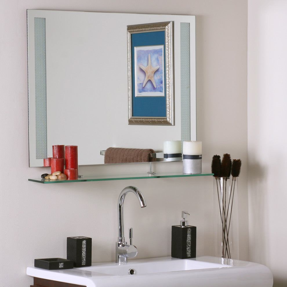Decor Wonderland Frameless Amyrilla Mirror With shelf