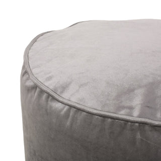 Bleckley Gwinnett Modern Velveteen Cylinder Pouf, Pewter
