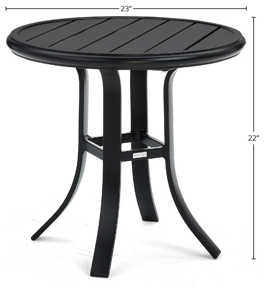 Slat Top 23" Round Side Table, Night