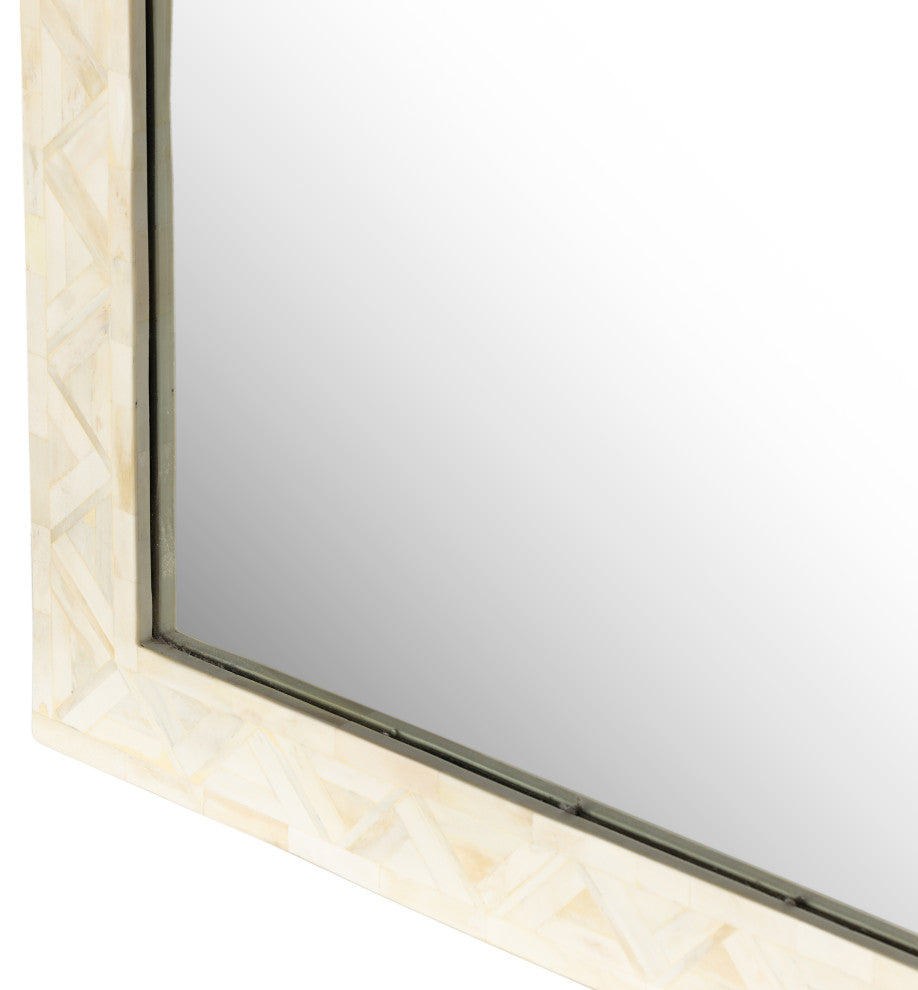 Loredo Floor Mirror-White Bone