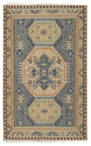 Blue Contemporary Classic High low Kilim Area Rug