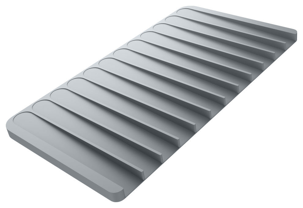 Self-Draining Silicone Dish Drying Mat or Trivet for Kitchen Counter Light Grey