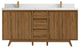 Madison Teak 72 Double Sink Bath Vanity in Dark Natural 2" Calacatta Laza