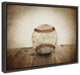 Sylvie Vintage Baseball Framed Canvas by Shawn St. Peter, Gray 18x24