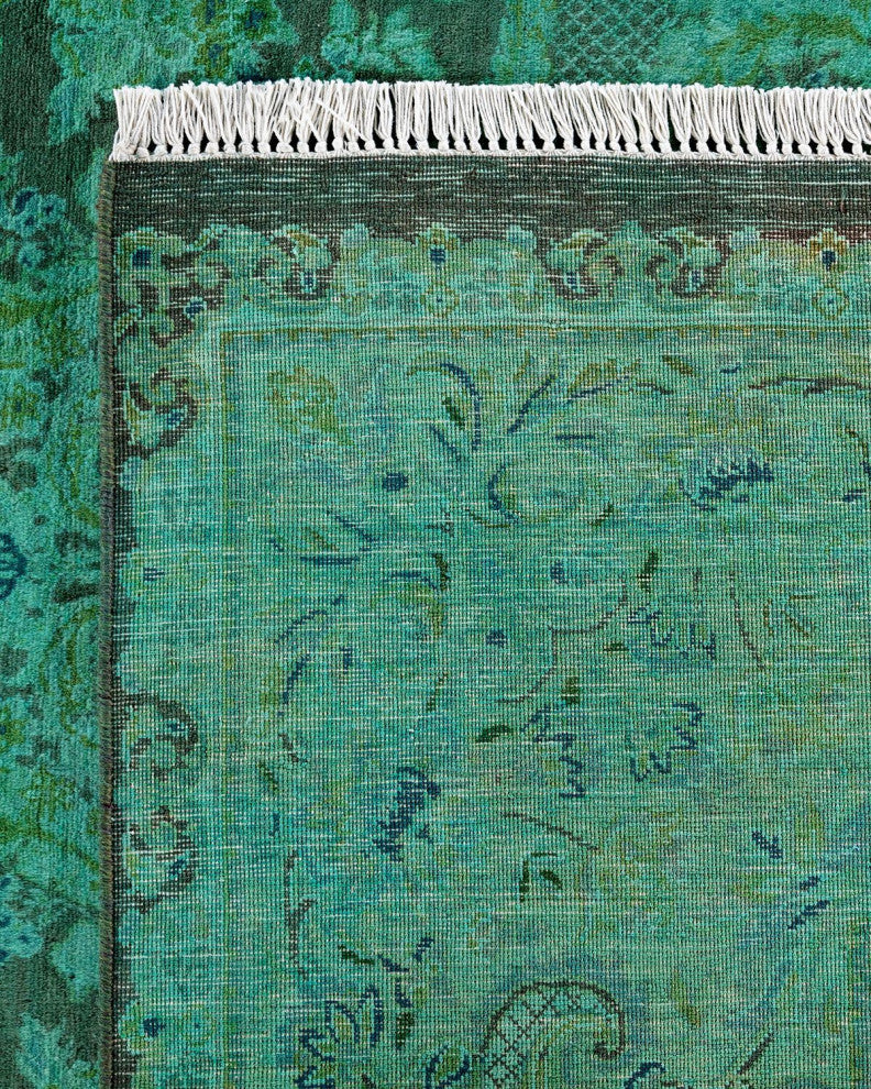 Fine Vibrance, One-of-a-Kind Hand-Knotted Area Rug Green, 10'1"x10'4"