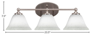 Capri 3-Light Bath Bar, Brushed Nickel/White Muslin