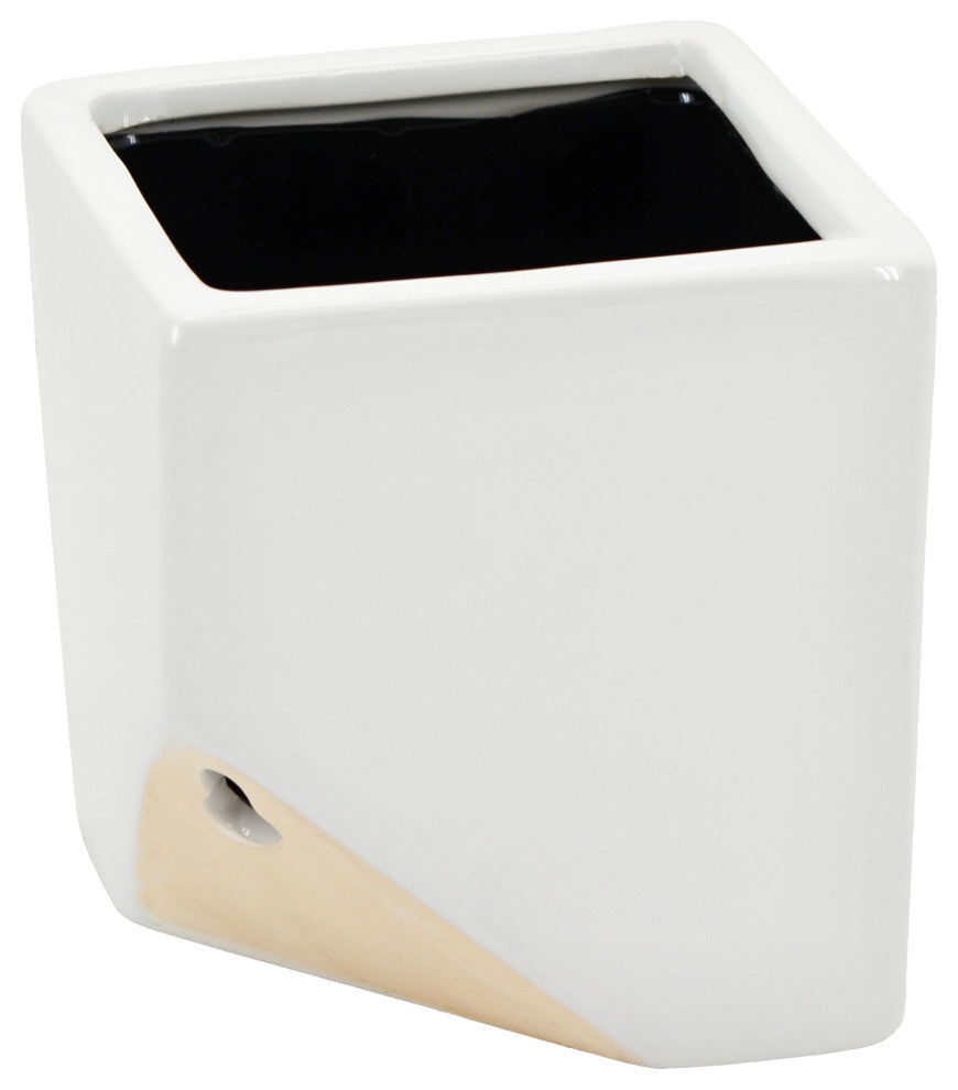 Large Cube Wall Planter, White