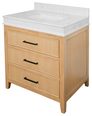 Kensington 30" Bathroom Vanity, Blonde, Top: Engineered Marble