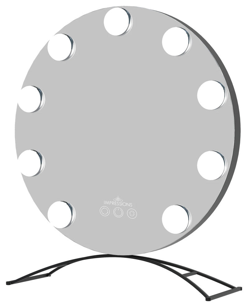 Hollywood Round Tri tone LED Makeup Mirror, Black