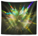 Fractal Explosion of Paint Drops Abstract Wall Tapestry, 39"x32"