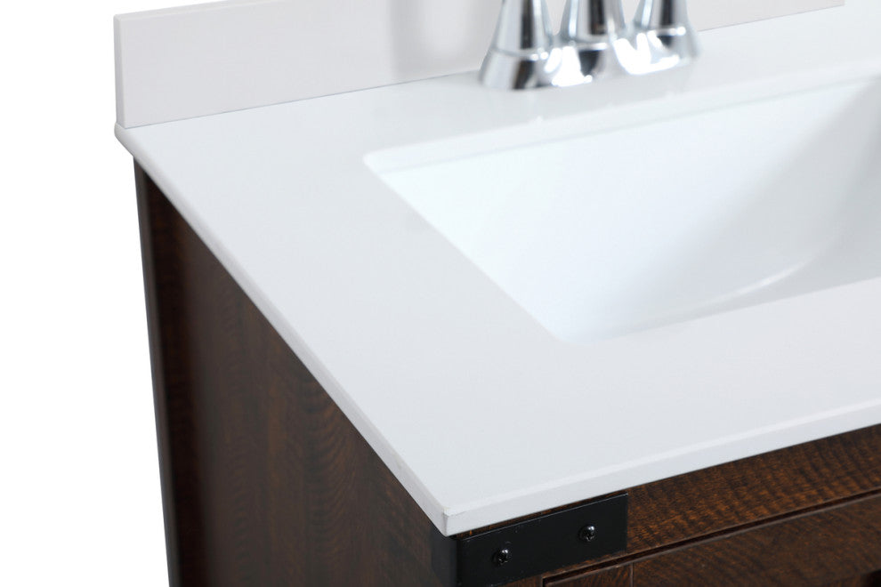 Home Living 36" Single Bathroom Vanity, Espresso With Backsplash