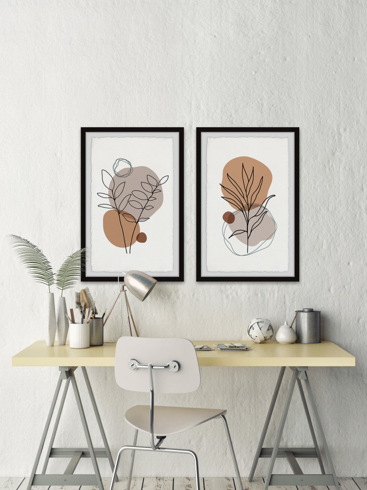 Growing on Boulders Diptych, 2-Piece Set, 30x45 Panels