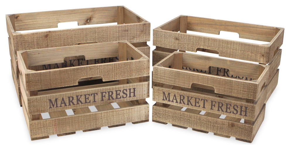 4-Piece "Market Fresh" Crate Set