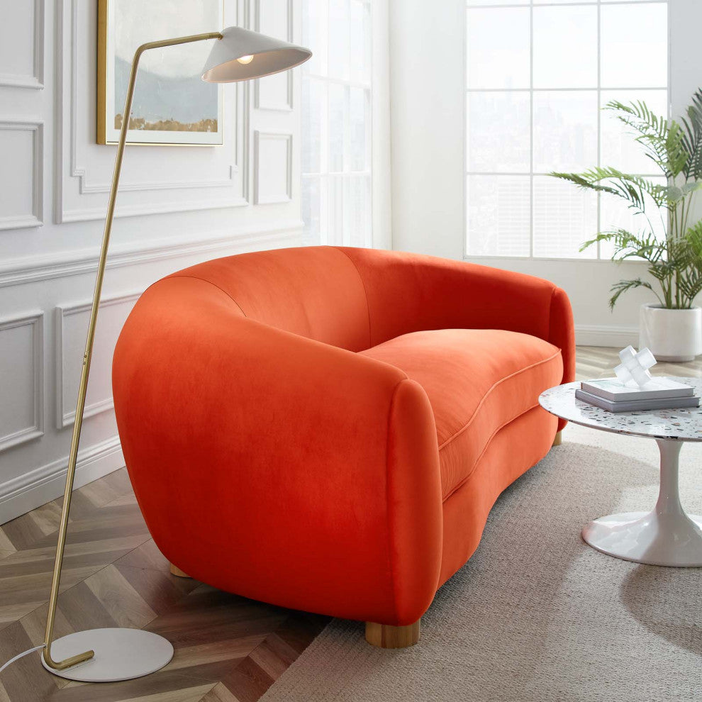 Abundant Performance Velvet Sofa Orange -4970