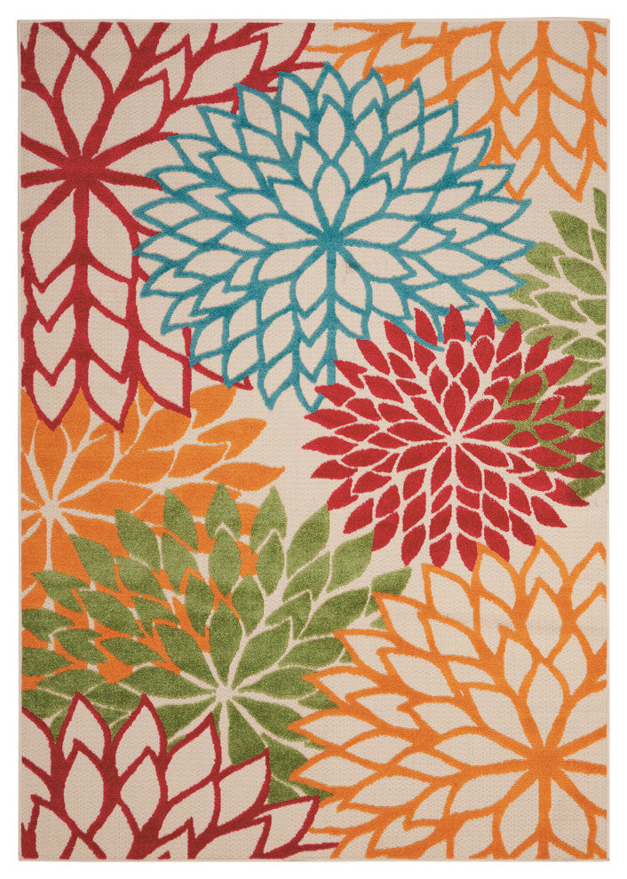 Nourison Aloha 3'6" x 5'6" Green Tropical Rug