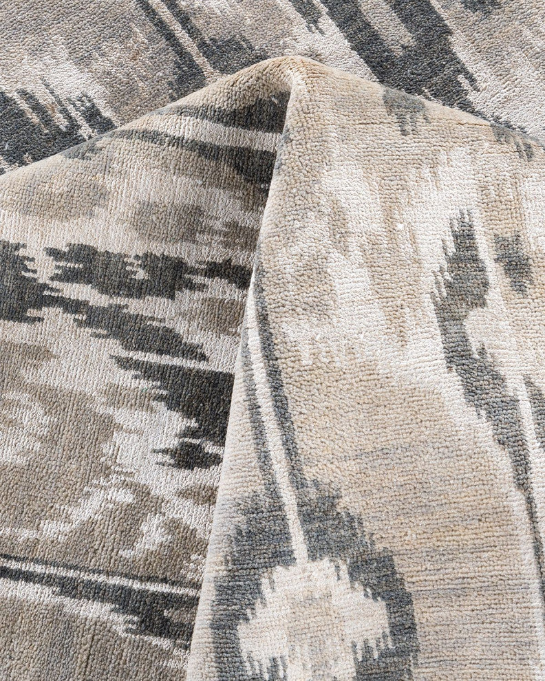 Ikat One-of-a-Kind Handmade Area Rug Gray, 8' 10" x 11' 10"