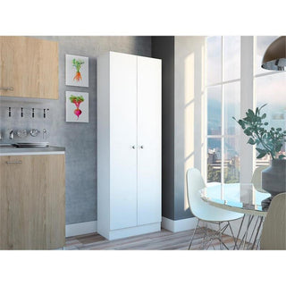 Multi Storage Pantry Cabinet in White - Material Engineered Wood