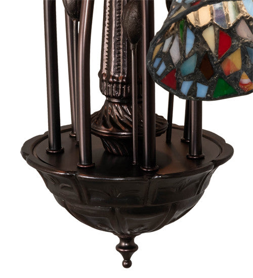 26 Wide Tiffany Pond Lily 7 Light Chandelier