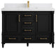 Aberdeen 48 Single Sink Bath Vanity in Black 2" Empira Quartz