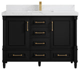 Aberdeen 48 Single Sink Bath Vanity in Black 2" Empira Quartz